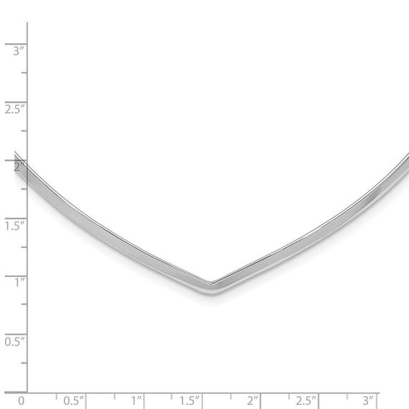 Kazi Luxury Sterling Silver Rhod. Polished V Cuff Necklace